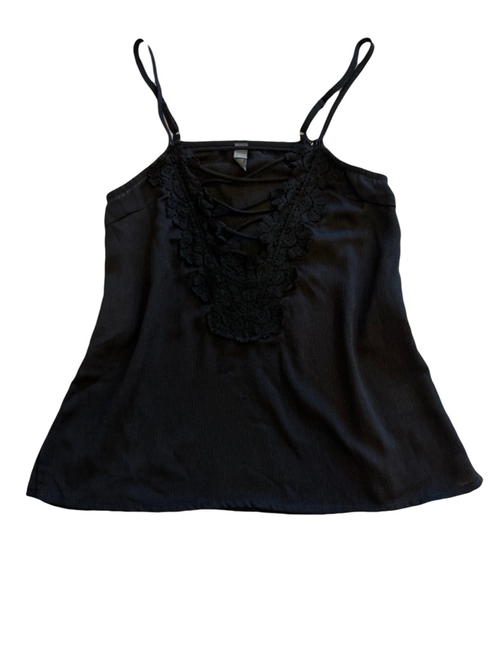 Alya Black Lace-Up Camisole